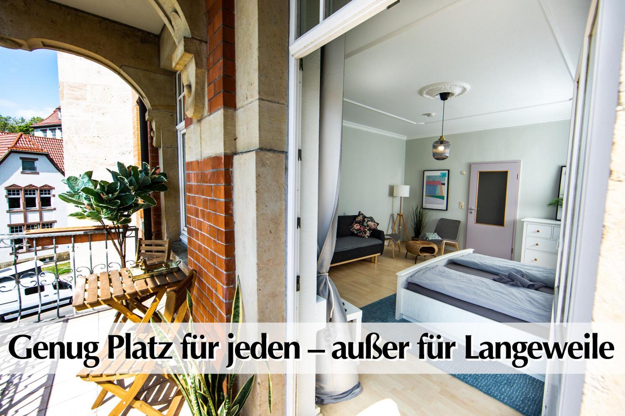 12 Fewos Im Jugendstilhaus Mit Aufzug, Terrasse, Kingsize-Bett, Smart-Tv, Etc Erfurt Værelse billede