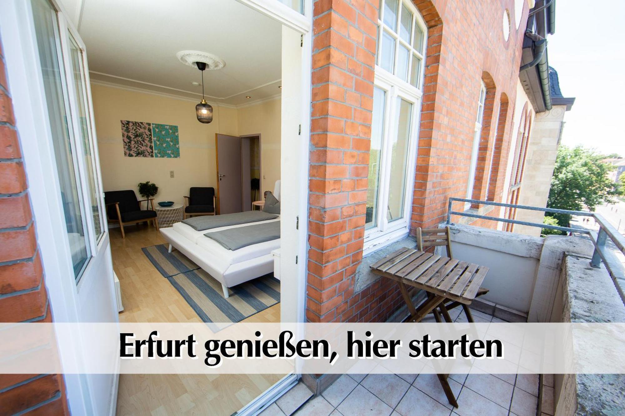 12 Fewos Im Jugendstilhaus Mit Aufzug, Terrasse, Kingsize-Bett, Smart-Tv, Etc Erfurt Værelse billede