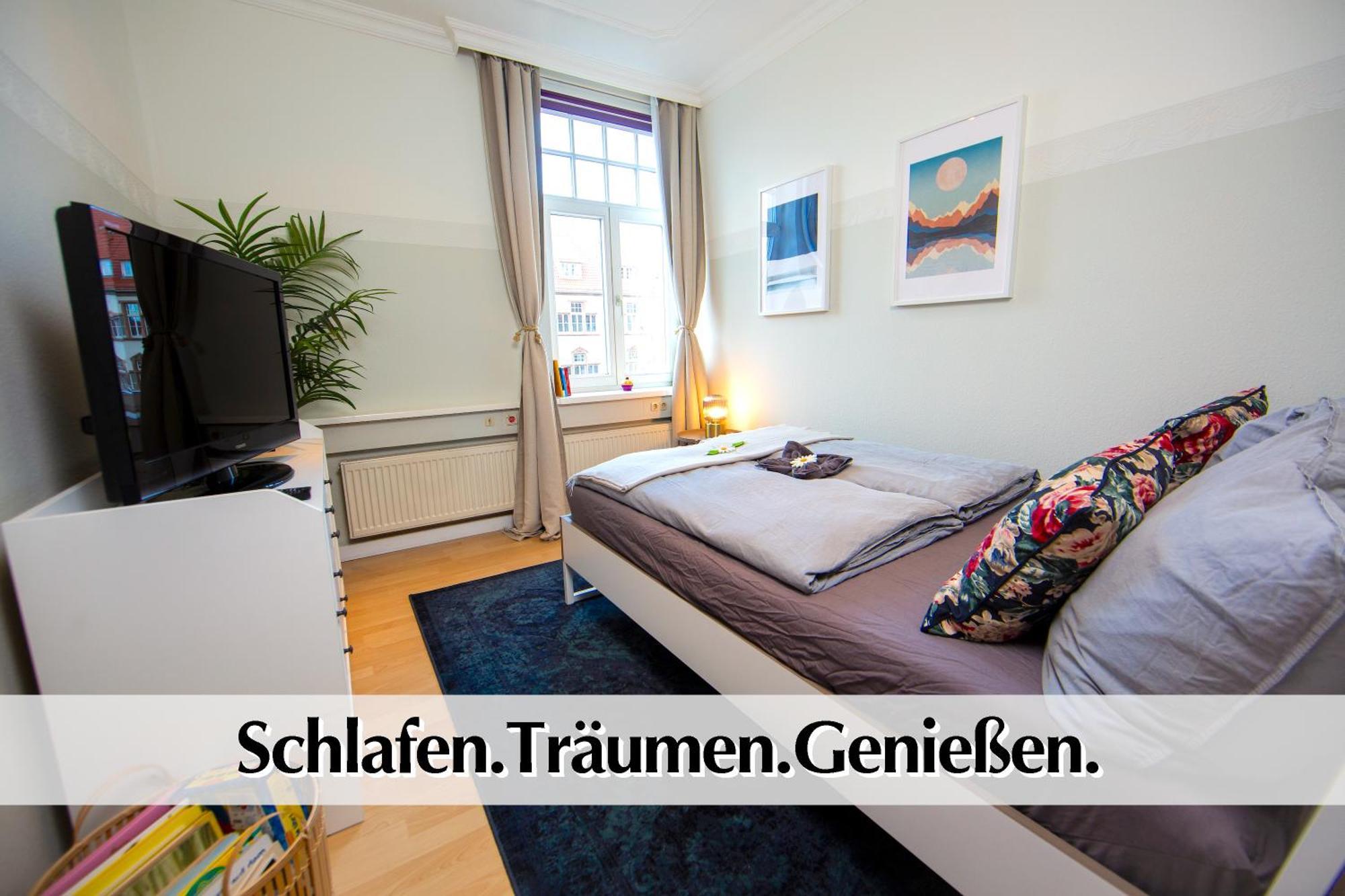 12 Fewos Im Jugendstilhaus Mit Aufzug, Terrasse, Kingsize-Bett, Smart-Tv, Etc Erfurt Værelse billede