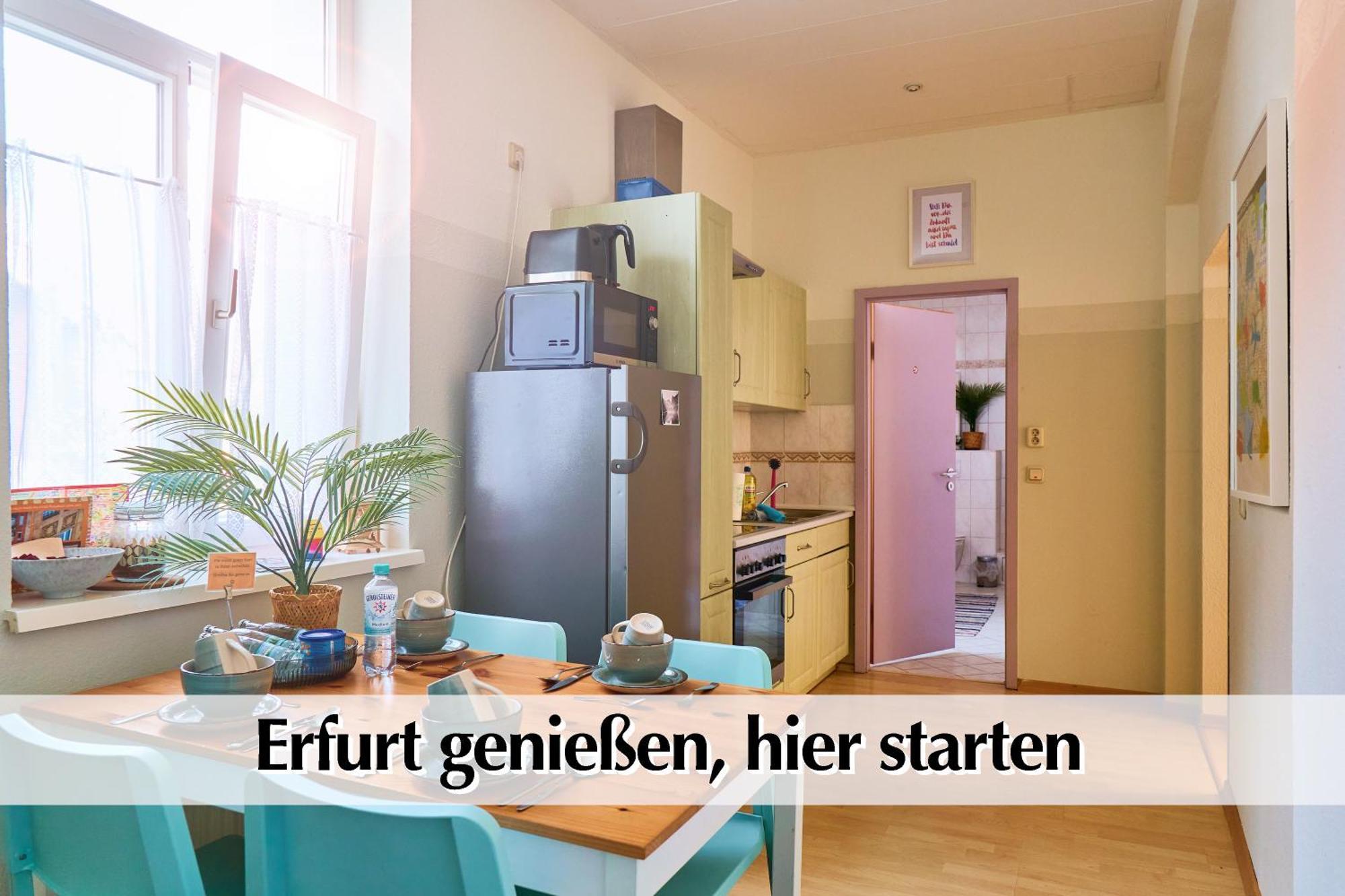 12 Fewos Im Jugendstilhaus Mit Aufzug, Terrasse, Kingsize-Bett, Smart-Tv, Etc Erfurt Værelse billede