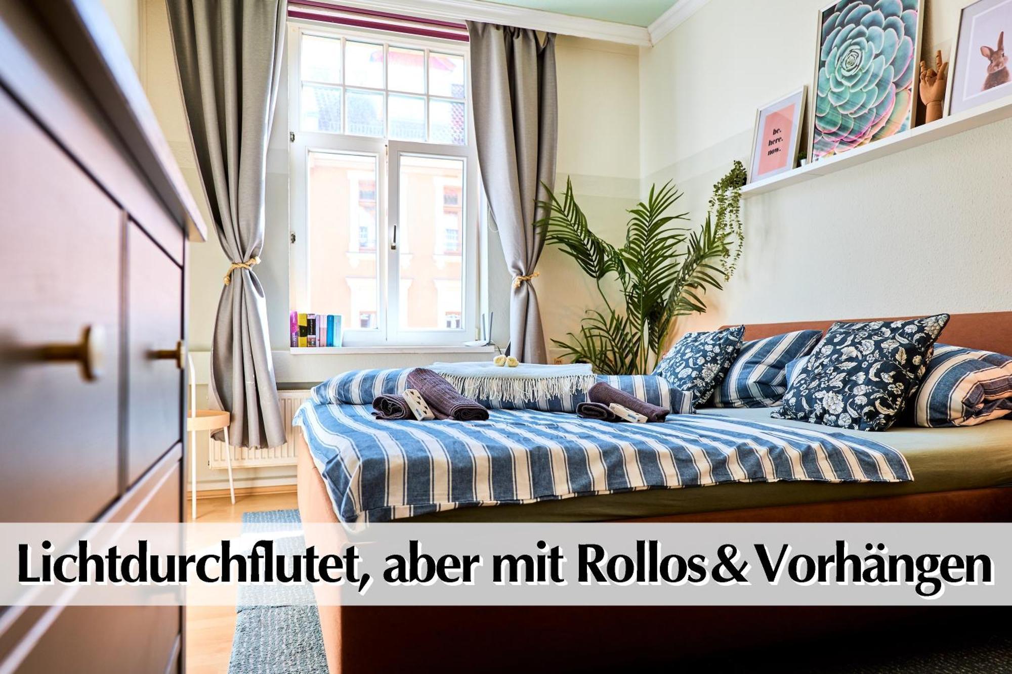 12 Fewos Im Jugendstilhaus Mit Aufzug, Terrasse, Kingsize-Bett, Smart-Tv, Etc Erfurt Værelse billede