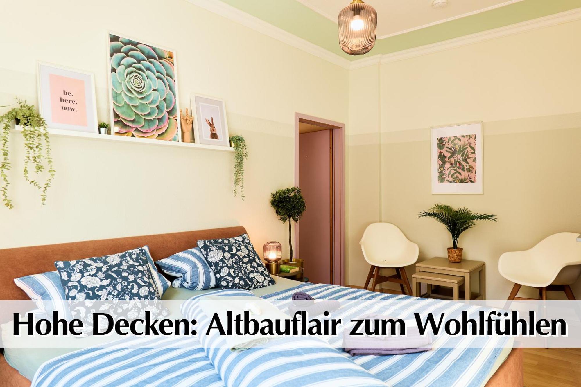 12 Fewos Im Jugendstilhaus Mit Aufzug, Terrasse, Kingsize-Bett, Smart-Tv, Etc Erfurt Værelse billede
