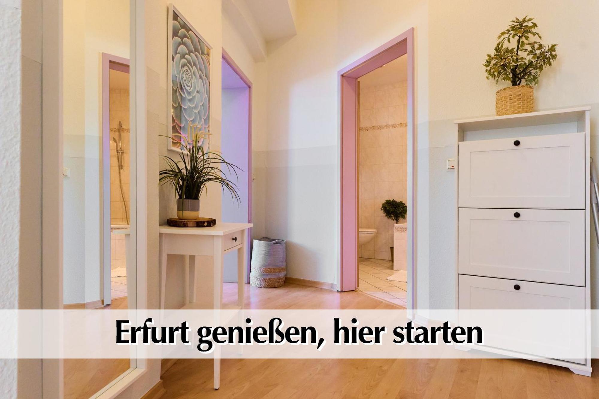 12 Fewos Im Jugendstilhaus Mit Aufzug, Terrasse, Kingsize-Bett, Smart-Tv, Etc Erfurt Værelse billede